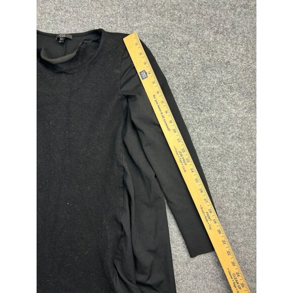 COS Wool Blend Dress Women's Medium Black Pockets Long Sleeve Shift  A-Line - Picture 3 of 8